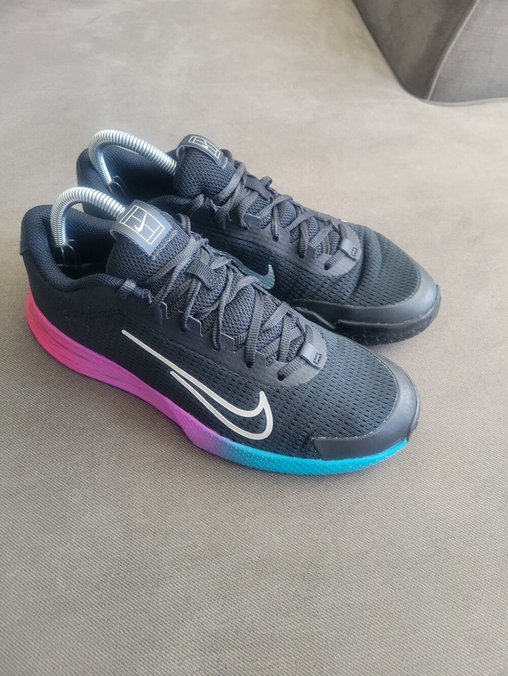 Womens 8 Nike Vapor Lite 2 Premium HC 'Black Deep Jungle' Tennis